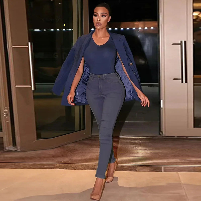 Sexy Plus Size Women's Jeans European American Ins Style Tight Lifting Up Women's Pants Independent Stand Fashion Trend