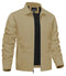 TACVASEN Lightweight Work Jackets Mens Classic Tunic Style Zipper Pockets Bomber Jackets Full Zip Spring Fall Jacket Outwear