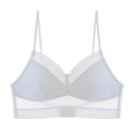 Backless Strapless Bra Push Up Plus Size Women Bralette Wire Free Sexy Lace Thin Dots Mesh Lingerie Worldcup Low Back Underwear