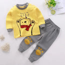 2024 New Kids Boys Girls Pajama Sets Cartoon Print Long Sleeve Cute T-Shirt Tops with Pants Toddler Baby Autumn Sleeping Clothes