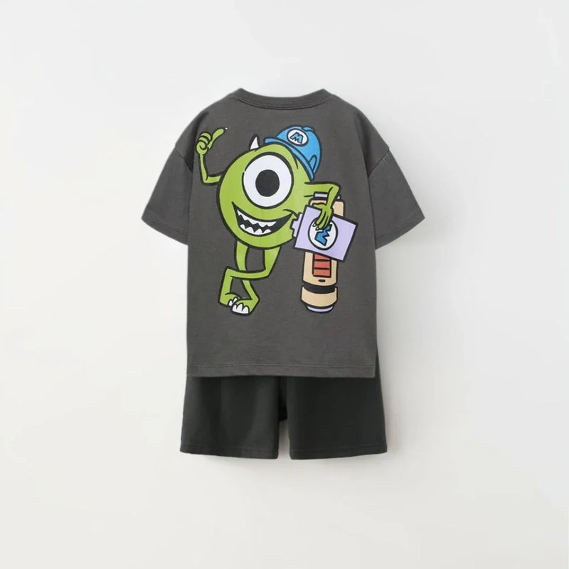 2025 Summer Kids Sets Disney Stitch Printed Tops Tee Shirts For Boys Casual Pullover Clothes Casual Two Piece Suit Child Sets