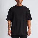 Men's 260gsm Heavyweight Cotton T-Shirt Oversized Drop Shoulder Round Neck Short Sleeve Tee Multi Colors/Sizes
