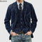 2025 Autumn Winter Men's Coat Jackets Corduroy Casual Suits With Shoulder Pads Fashion Lapel Long-Sleeved Solid Jacket Models