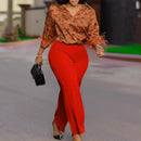 2 Piece Women Sets 2025 New Arrival Plus Size Spring Summer Matching Sets Print Two Pieces Sets Top Pants Suits Outfits Clothing