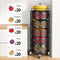 Fruit and Vegetable Basket Bowls for Kitchen with Metal Top Lid, 5 Tier Rotating Storage Rack Cart for Potato Onion Bread