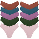 WHPC 10PCS/Set Women's Panties Seamless Fashion V-Cut Underwear Sexy Lingerie Comfort Sports Briefs Breathable Female Underpants