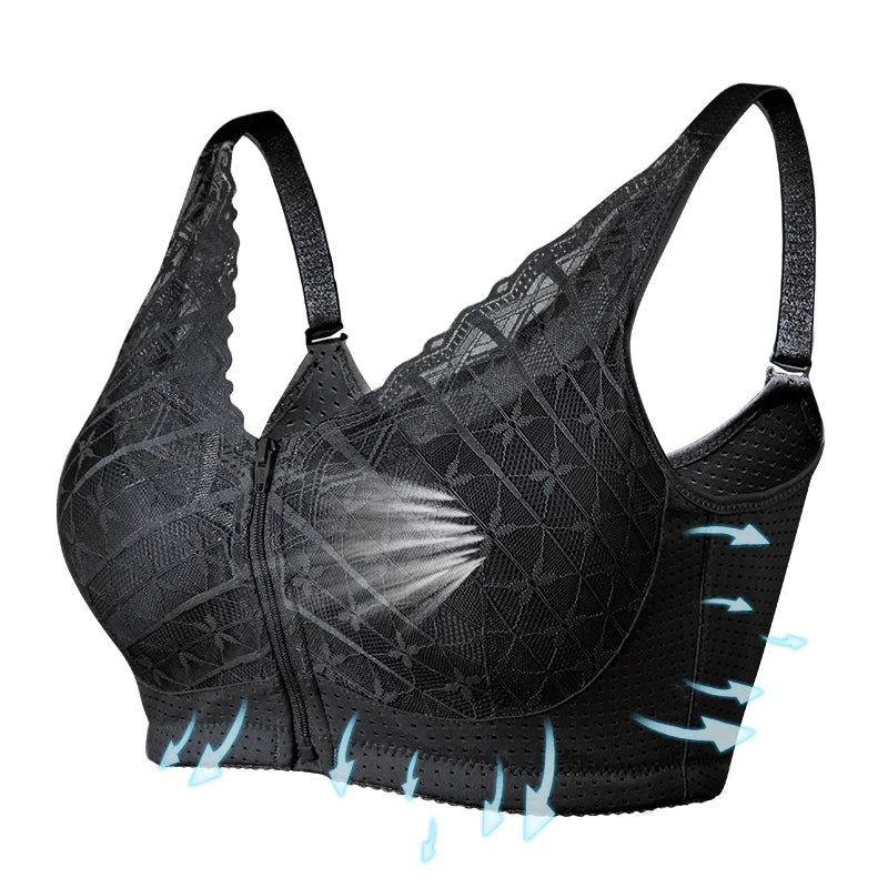 LERVANLA 2566 Strong Breathability Mastectomy Bra Women with Pocket Breast Form Pads Included Adjustable Cotton Comfort  Large