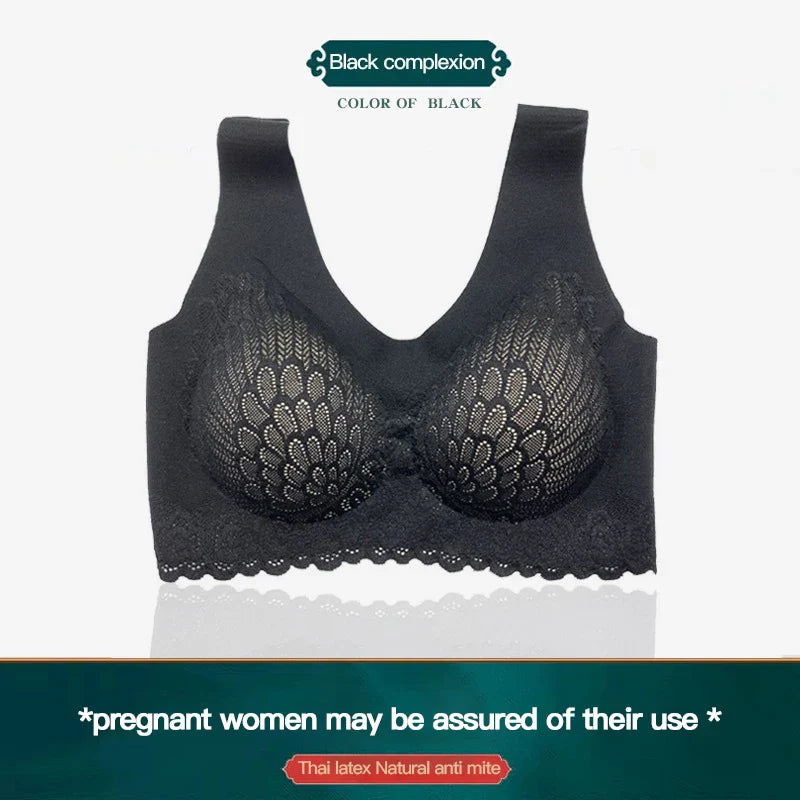 5D Women's Plus 4XL Latex Bra Seamless Bras For Women Underwear BH Push Up Bralette With Pad Vest Top Bra