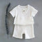 Summer Children's Clothing Set for 0-7Y Boys & Girls Cotton Linen Muslin Suit T-shirt Tops + Shorts 2pcs Baby Loungewear Outfit