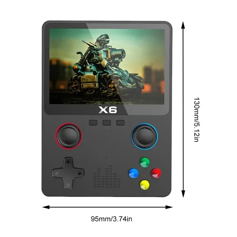 X6 Game Console Retro Video Game Console 3.5/4'' IPS Screen Portable Handheld Game Player 10000+ Classic Games Children Gifts