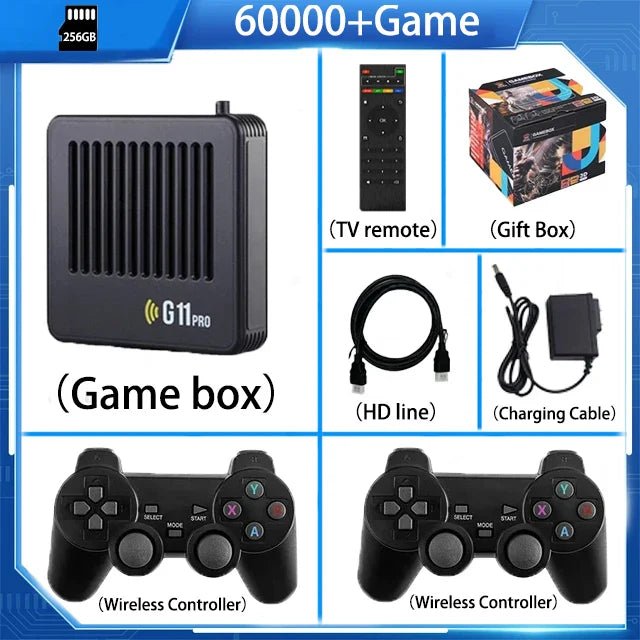 G11 Pro Video Game Console 4K HD 2.4G 256GB Wireless Controller Emuelec4.3 S905X2 Dual System Family Gamebox Built-in 60000 Game