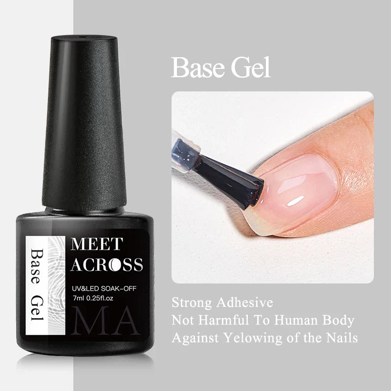 MEET ACROSS 8ml Aurora Extension Nail Gel Polish Glitter Sparkling Nail Art Semi Permanent Building Gel For Nails Manicure
