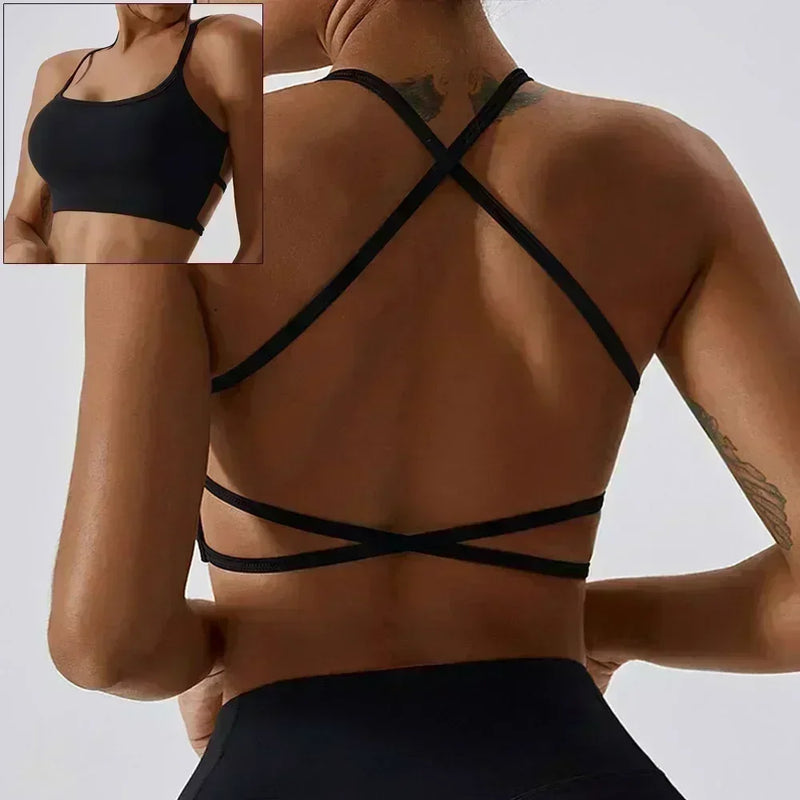 Cloud Hide Sexy Back Sports Bra Women Yoga Crop Top Home Fitness Workout Underwear Dancing Vest Plus Size Running Cycling Shirt