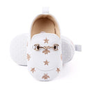 PU Leather Baby Shoes Embroidered Stars Christening Baptismal Moccasins Infant Boys Girls Slip-On Peas Shoes Walking Shoes 0-18M