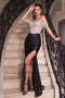 GiGiBraut Fancy Satin Prom Dress For Women Mermaid Pleated Slit Crystals Evening Gowns Vestido De Formatura Party Customised