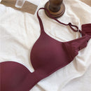 Women's Bras Sexy Seamless Wireless Ice Silk Bralette Gather Push Up Lingerie Thin Smiple Style AB Cup Deep V Female Underwear