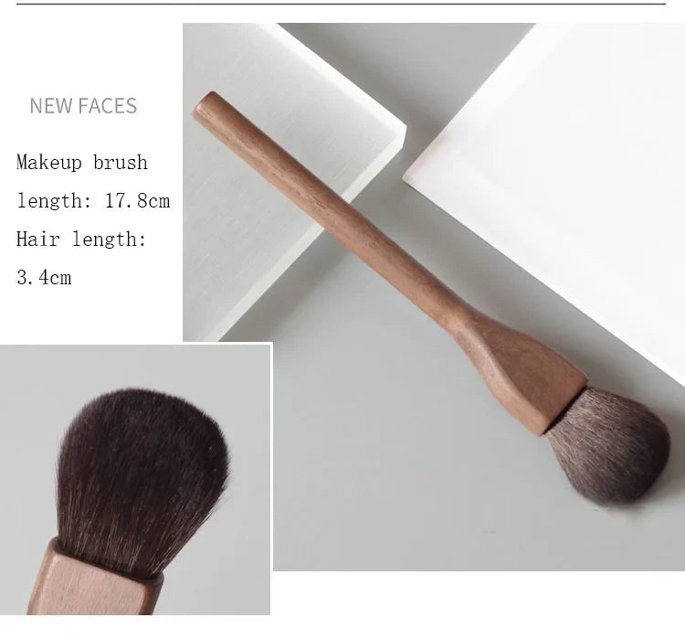 Karsyngirl Makeup Brush Wood Walnut Large Retro Powder Brushes Honey Loose Super Soft Beauty Gift for Girlfriend Make Up Tool