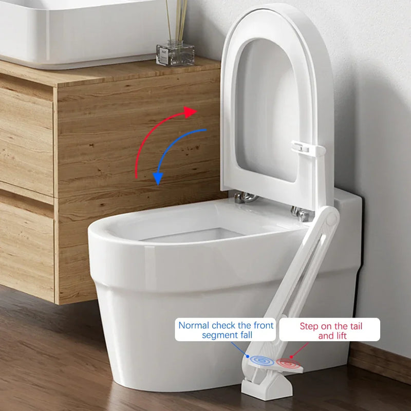 Foot-operated toilet seat lifter