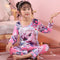 New Girls Unicorn Milk Silk Pajamas Summer Long Sleeve Children's Clothing Sleepwear Pyjamas Sets For Kids