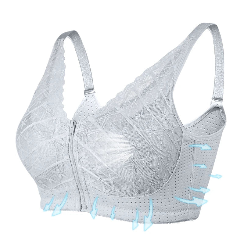 LERVANLA 2566 Strong Breathability Mastectomy Bra Women with Pocket Breast Form Pads Included Adjustable Cotton Comfort  Large
