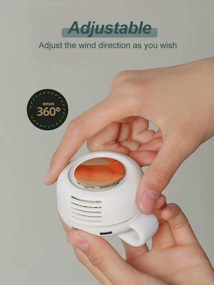 (Travel, shopping) Silent fan, adjustable, rechargeable and rotating, the best gift for summer