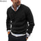 New2025 Men's Winter Knitted Sweater V-Neck Knitted Pullovers Club Party Solid Slim Warm Knitwear Sweaters  Male Streetwear Tops
