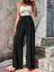 Women High Elastic Waist Wide Leg Pants Summer Casual Female Sand Beachwear Full Loose Trousers YLX-333