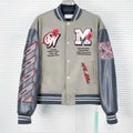 European and American Fashion Letter Embroidered Jackets Unisex Couple Contrasting Color Y2K Hip Hop Loose Leather Jackets Men