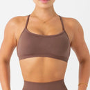 V Sculpt Bralette Seamless Padded Yoga Top Bra Stretchy Gym Crop Top with Adjustable Straps Light Support Workout Sports Bra