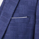 Blue Men's Plaid Blazer Jacket and Vest with Pants, Gray & Burgundy Available, Asian Size Mens Three Piece Set