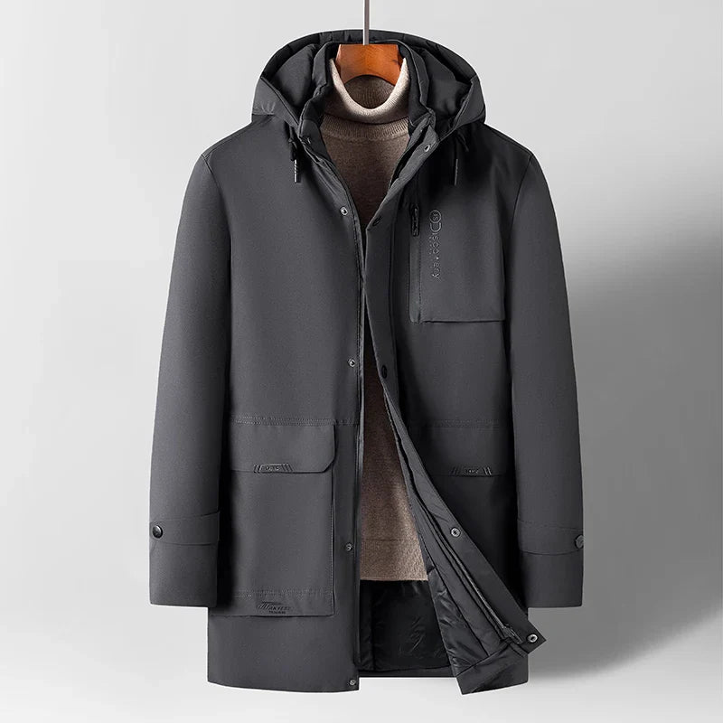 High Quality Winter New Men's Jacket Coat Windbreaker Down Jacket Thick Thermal Men Hooded Long Parka Windbreaker Cotton-padded