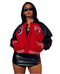 Perl Printed Fleece Hoodie Leather Stitching Baseball Coat for Women INS Winter Jackets High Street Wear 2023