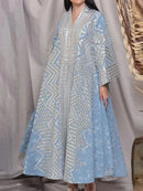 Spring Summer New Style Women's Clothing Amazon Printed Breathable Long Sleeve Loose-fit Dress Middle East Long Kaftan