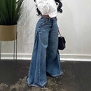 Vintage American Style Wide Leg Jeans Spliced Or Length Bell Bottom Fringebell-Bottom Pants For Men And Women