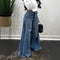 Vintage American Style Wide Leg Jeans Spliced Or Length Bell Bottom Fringebell-Bottom Pants For Men And Women