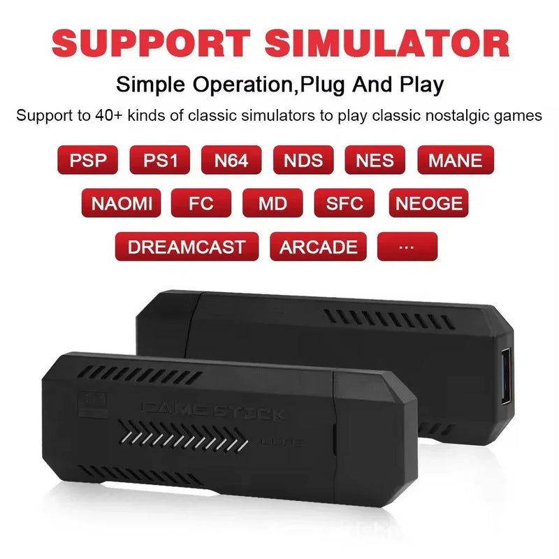 X2 Plus 4K GD10 Pro Controller TV 50 Emulator For PS1/N64/DC 64G Gif Game Stick New 3D HD 2.4G Retro Video Game Console Wireless