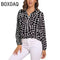 Blue Snakeskin Printed Vintage Blouse Oversize Women's Spring Summer Long Sleeve Lapel  Blouses Fashion OL Female Classic Shirt