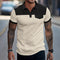 2025 new cross-border men's short-sleeved spliced waffle pocket POLO shirt lapel casual men's wear