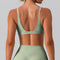 Women Soft Slimming Shockproof Quick Dry Supportive V Neck Running Bra Gym Sports Running Fitness Yoga Bra