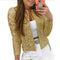 Fashionable round Neck Pure Color Sequin Jacket Short Casual Versatile Women's Spring New Arrival Outerwear Punk Style Coat