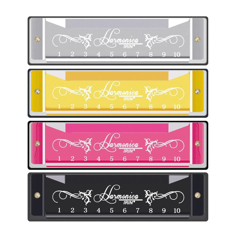 Professional 10 Hole 20 Tone Harmonica Color C Tone Harmonicas with Case Christmas Gift for Beginners Harmonica Hohner