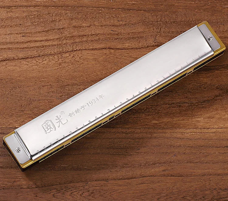 28 Holes Harmonica Accent / Polyphony C Key Harmonica rofessional Harmonica Tremolo Mini Harps Woodwind Instruments