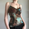 Darlingaga Vintage Floral Printing Cross V-Neck Summer Camis Women Lace Patchwork Elegant Slim-Fitting Top Fairycore Clothes New