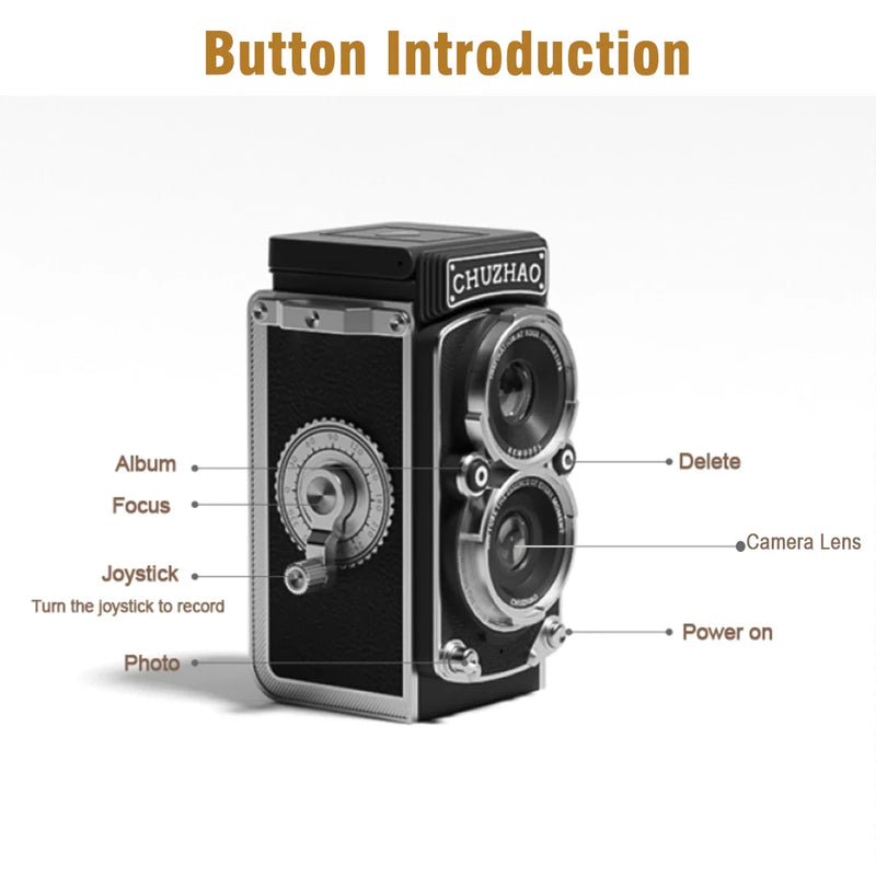 CHUZHAO Vintage Mini Digital Camera Autofocus 12MP, 1080P FHD Video Vlogging Portable Camera for Christmas Birthday Ideal Gift