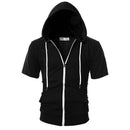 New 2025 Men's Casual Sweatshirts Short Sleeve Hoodies Jacket Solid Slim Zip Man Sport Tops Comfotable Outdoor Clothes for Men
