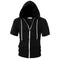New 2025 Men's Casual Sweatshirts Short Sleeve Hoodies Jacket Solid Slim Zip Man Sport Tops Comfotable Outdoor Clothes for Men