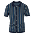 High End Jacquard Striped Polo Shirts For Men Short Sleeve Elastic Summer Quality Viscose Knitted Smart Casual Camisas De Hombre
