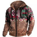 Men's Vintage Y2K Zipper Golf Hoodie 3D Jersey Sweatshirt Ethnic Pullover Fashion Jacket Long Sleeve Casual Clothing
