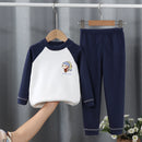 Children's velvet warm suit, autumn clothes and pants for big children, underwear for boys and girls, home clothes for babies Un