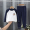 Children's velvet warm suit, autumn clothes and pants for big children, underwear for boys and girls, home clothes for babies Un